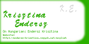 krisztina endersz business card